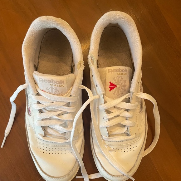 Reebok White Leather Athletic Shoes - Picture 2 of 2